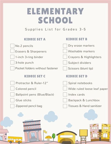 School supply lists for every grade 